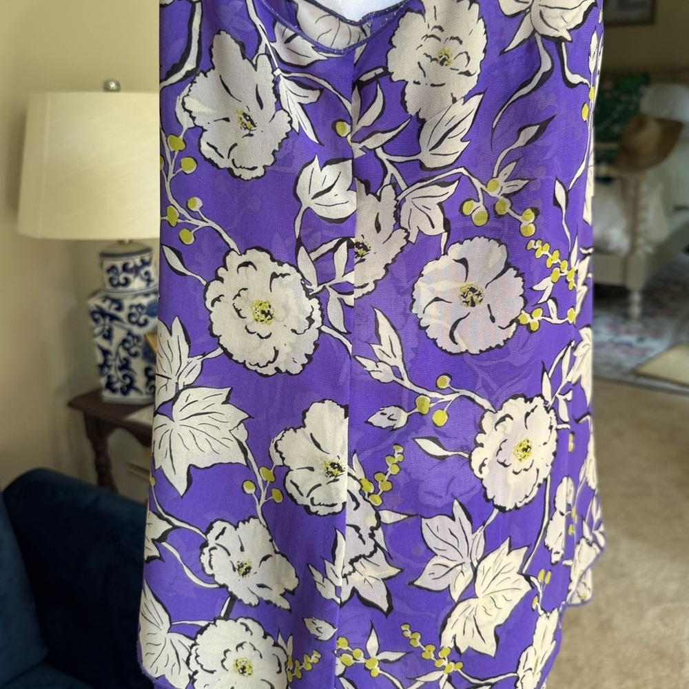 CABI Floral Purple Women's Top style 5544 - Picture 8 of 8